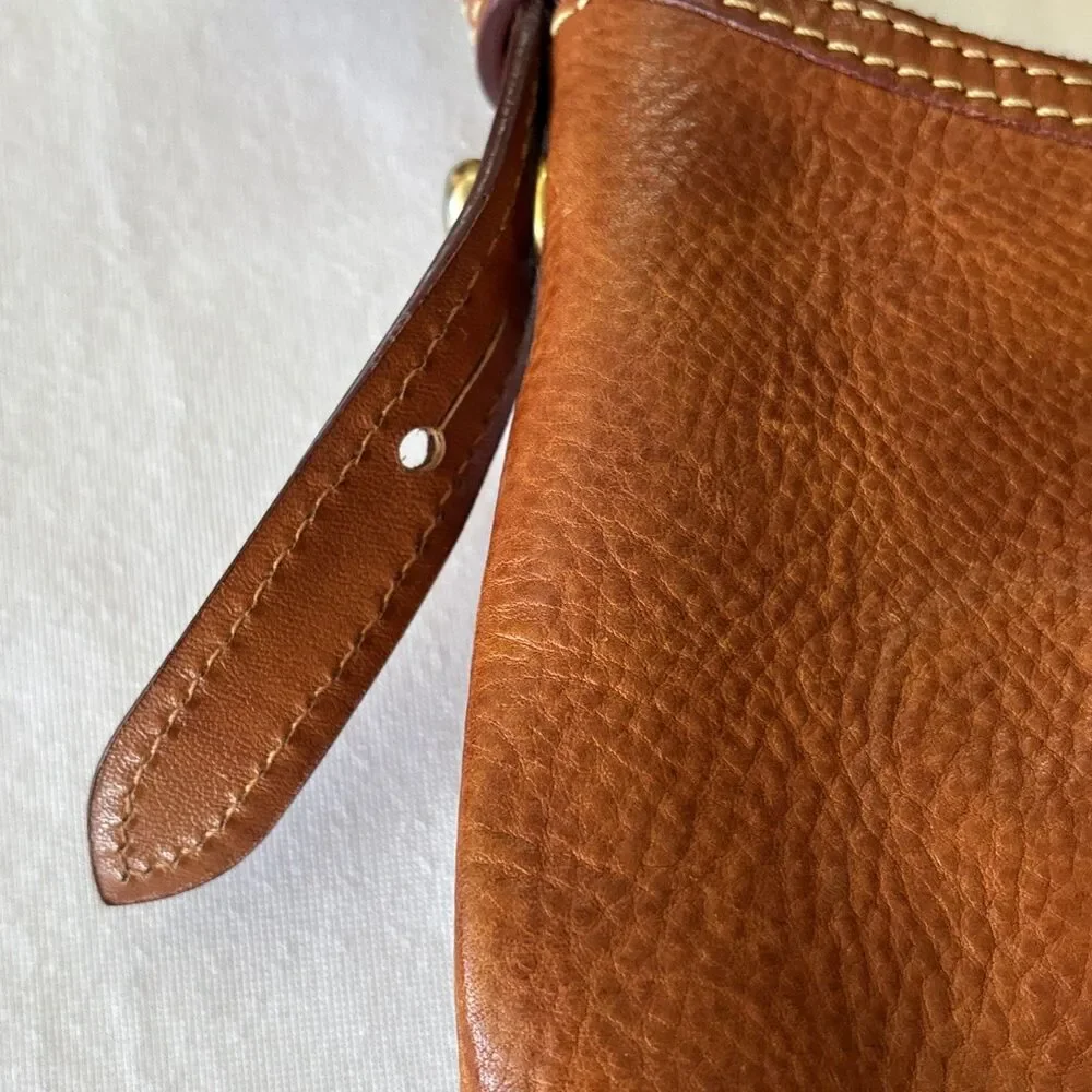 Dooney & Bourke Florentine Leather Small Lucy Hobo Tan Shoulder Bag - Picture 7 of 16